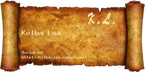 Kolba Lea névjegykártya